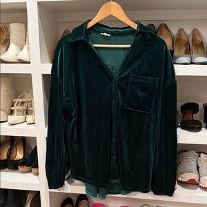 Elegant Maternity- Green Velvet Women's Top